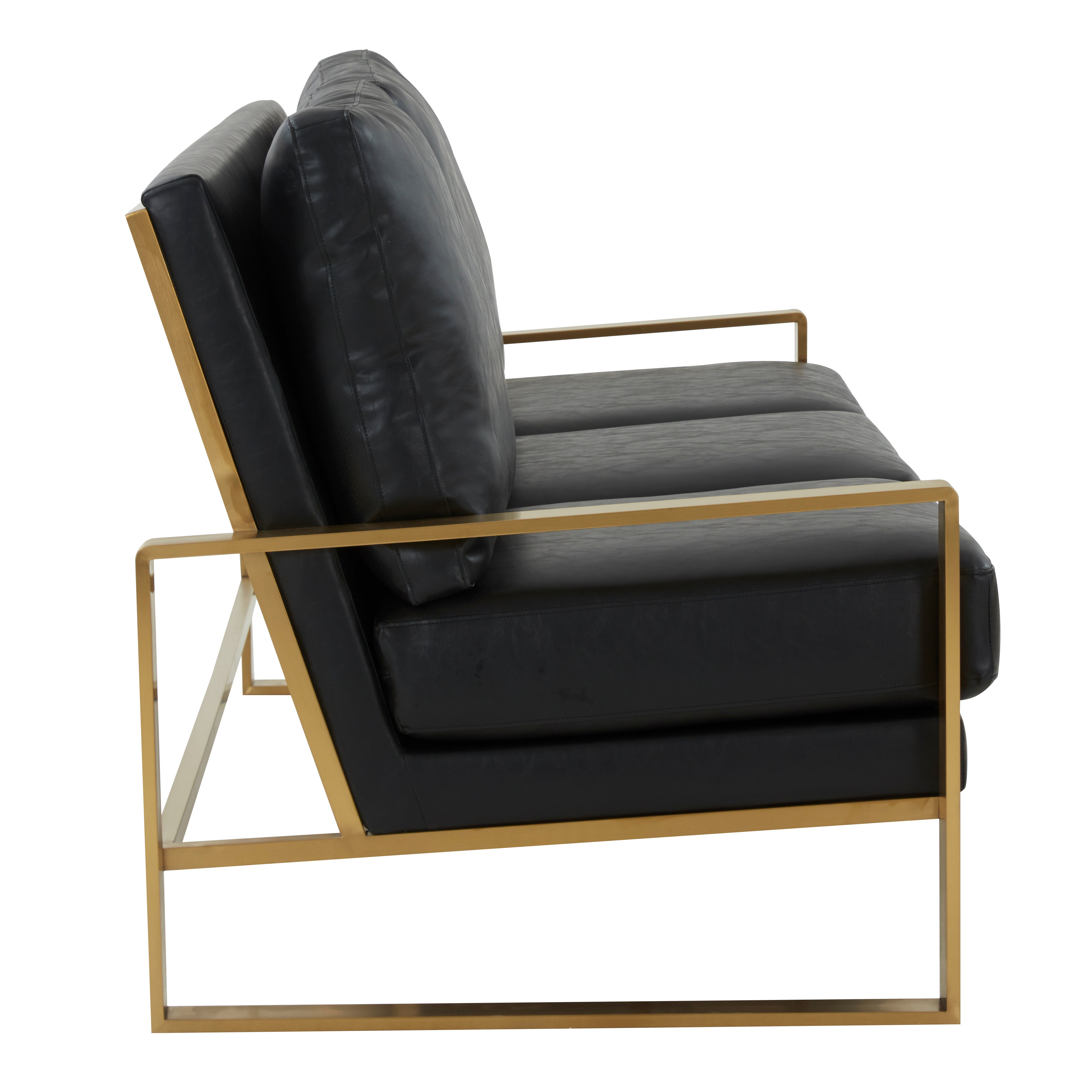 Emil Leather Sofa - Gold Frame