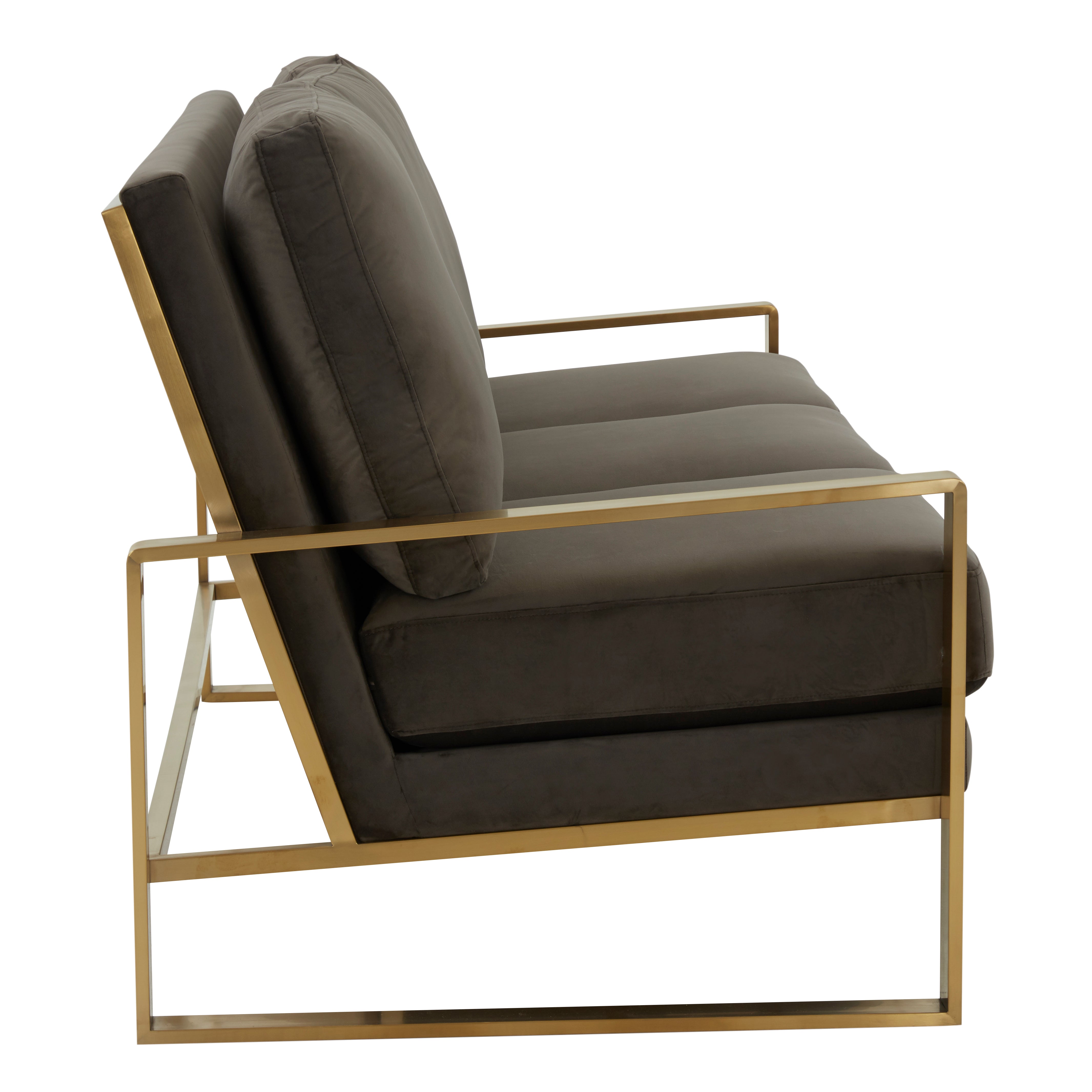 Emil Velvet Sofa - Gold Frame