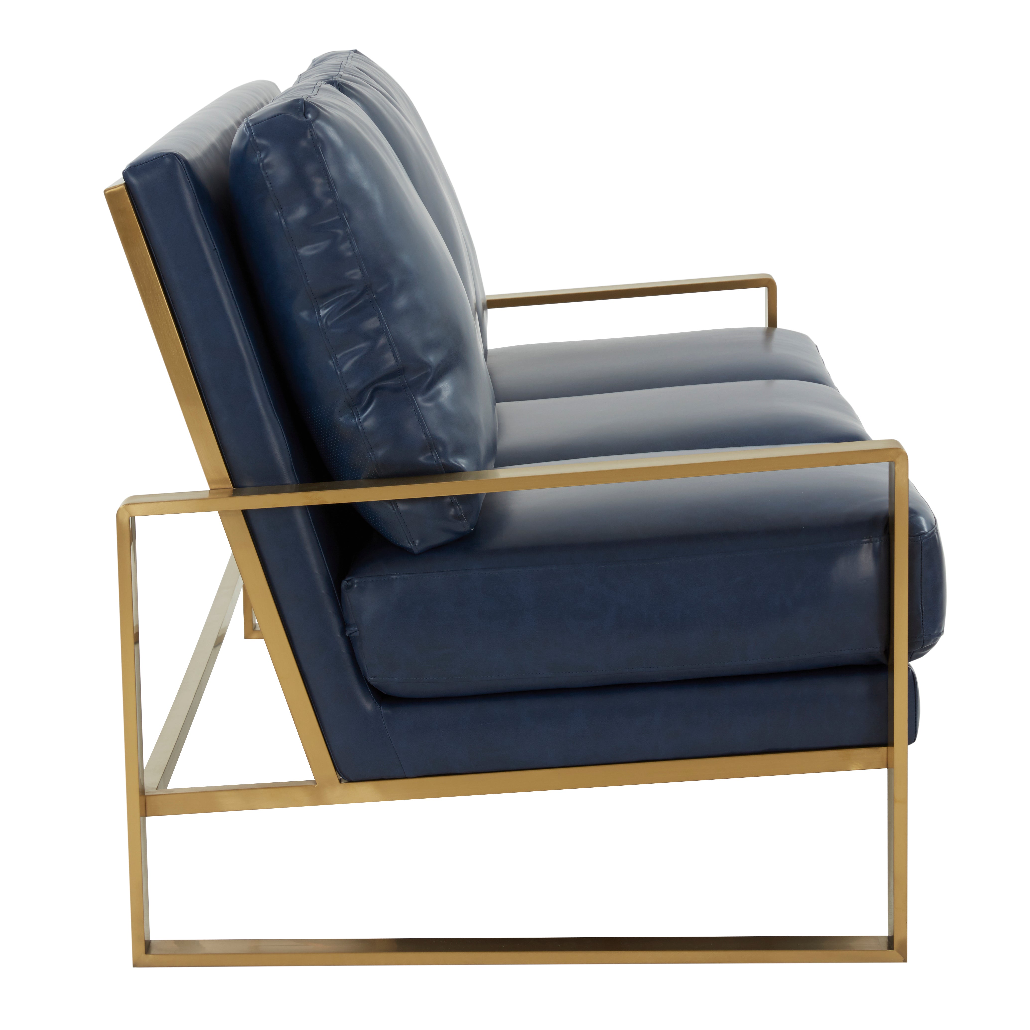 Emil Leather Sofa - Gold Frame