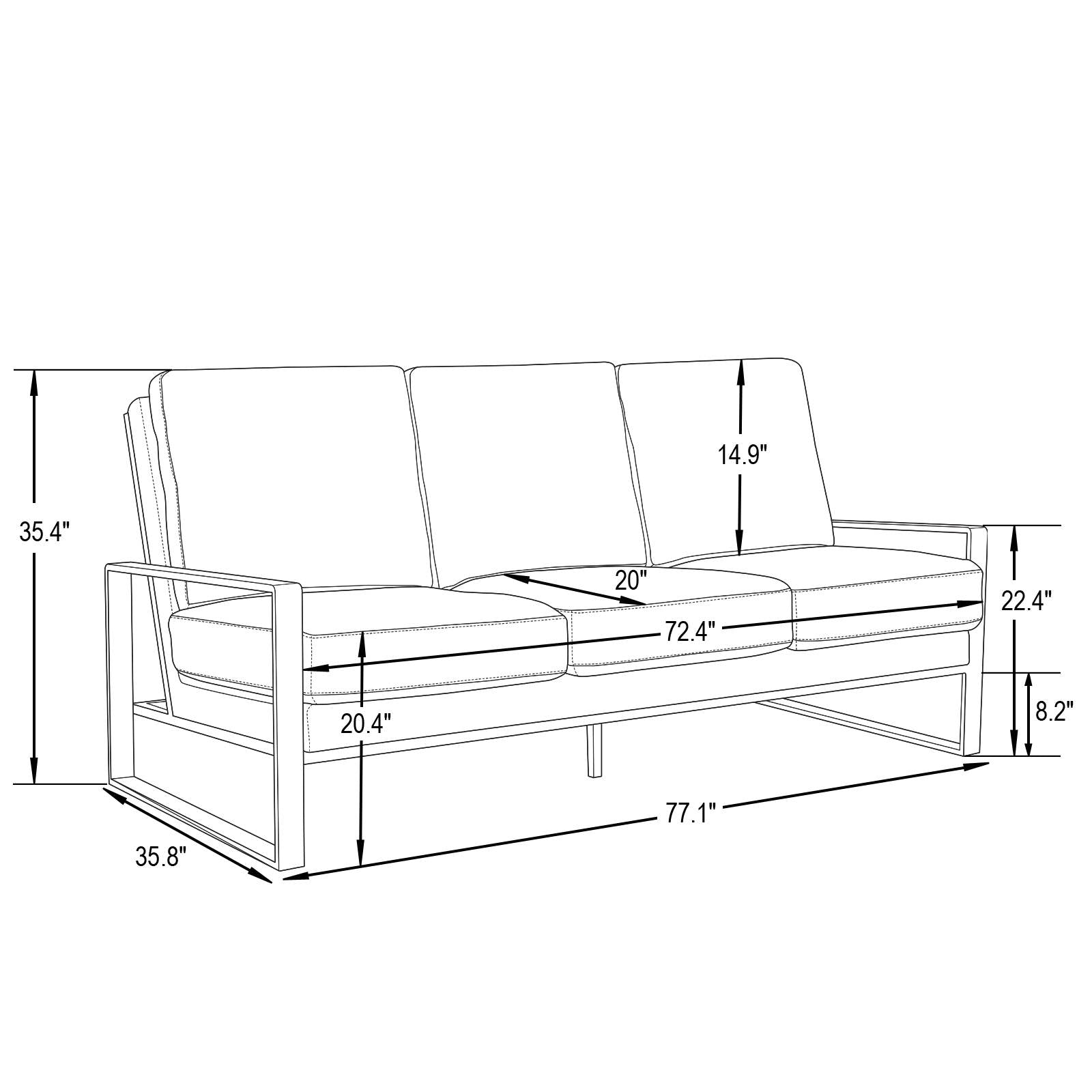 Emil Leather Sofa - Gold Frame