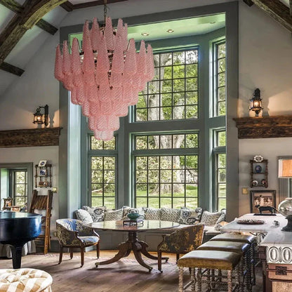 Classic Vintage Glass Water Drop Staircase Chandelier