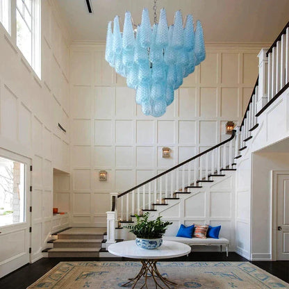 Classic Vintage Glass Water Drop Staircase Chandelier