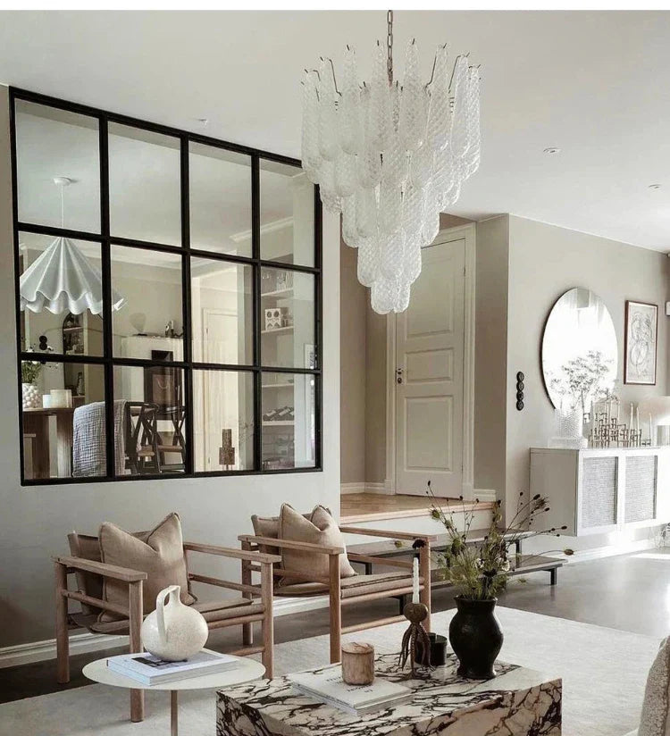 Classic Vintage Glass Water Drop Staircase Chandelier