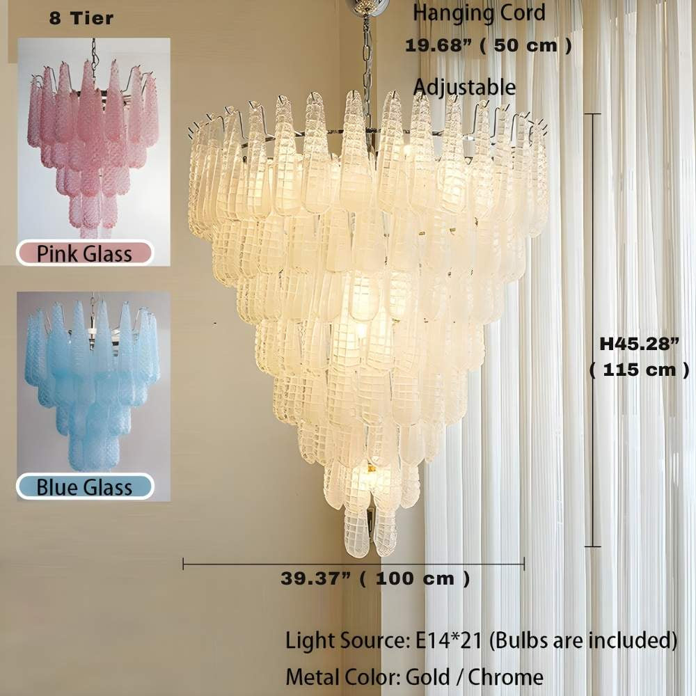 Modern Vintage Glass Water Drop Staircase Chandelier
