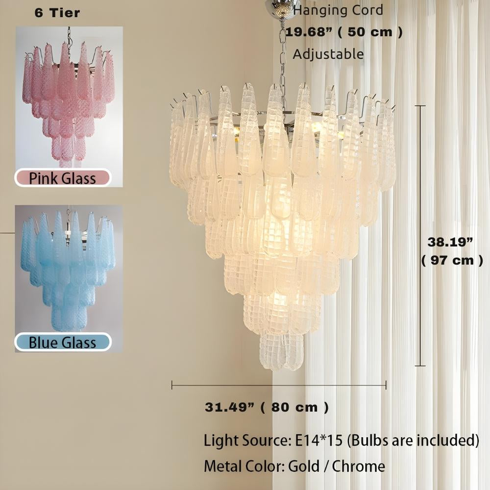 Modern Vintage Glass Water Drop Staircase Chandelier