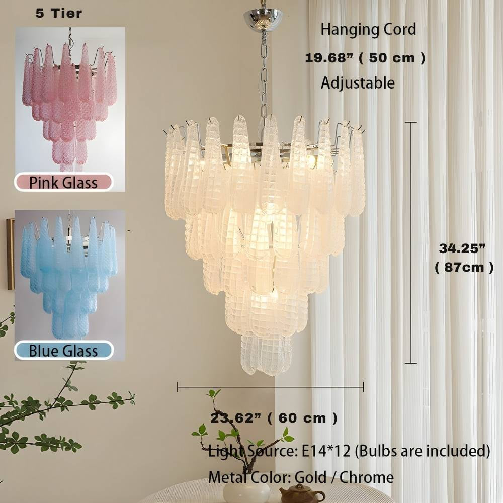 Classic Vintage Glass Water Drop Staircase Chandelier