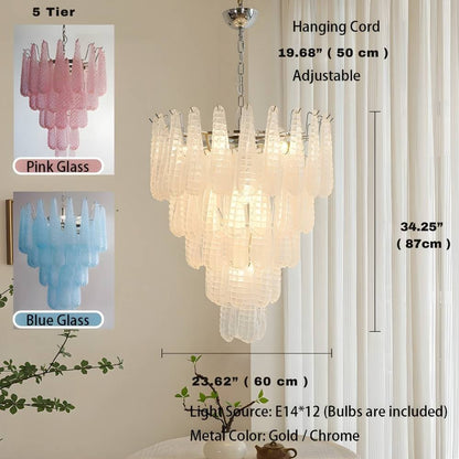 Classic Vintage Glass Water Drop Staircase Chandelier