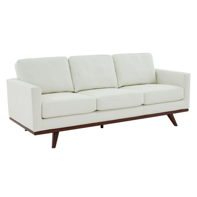 Edvin Leather Sofa - Birch Wood Base