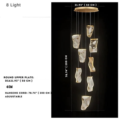 Jonas Postmodern Style Staircase Pendant Chandelier Light