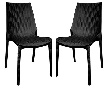 Anders Outdoor Patio Plastic Dining Chair - Set of 2