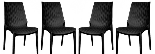 Anders Outdoor Patio Plastic Dining Chair - Set of 4