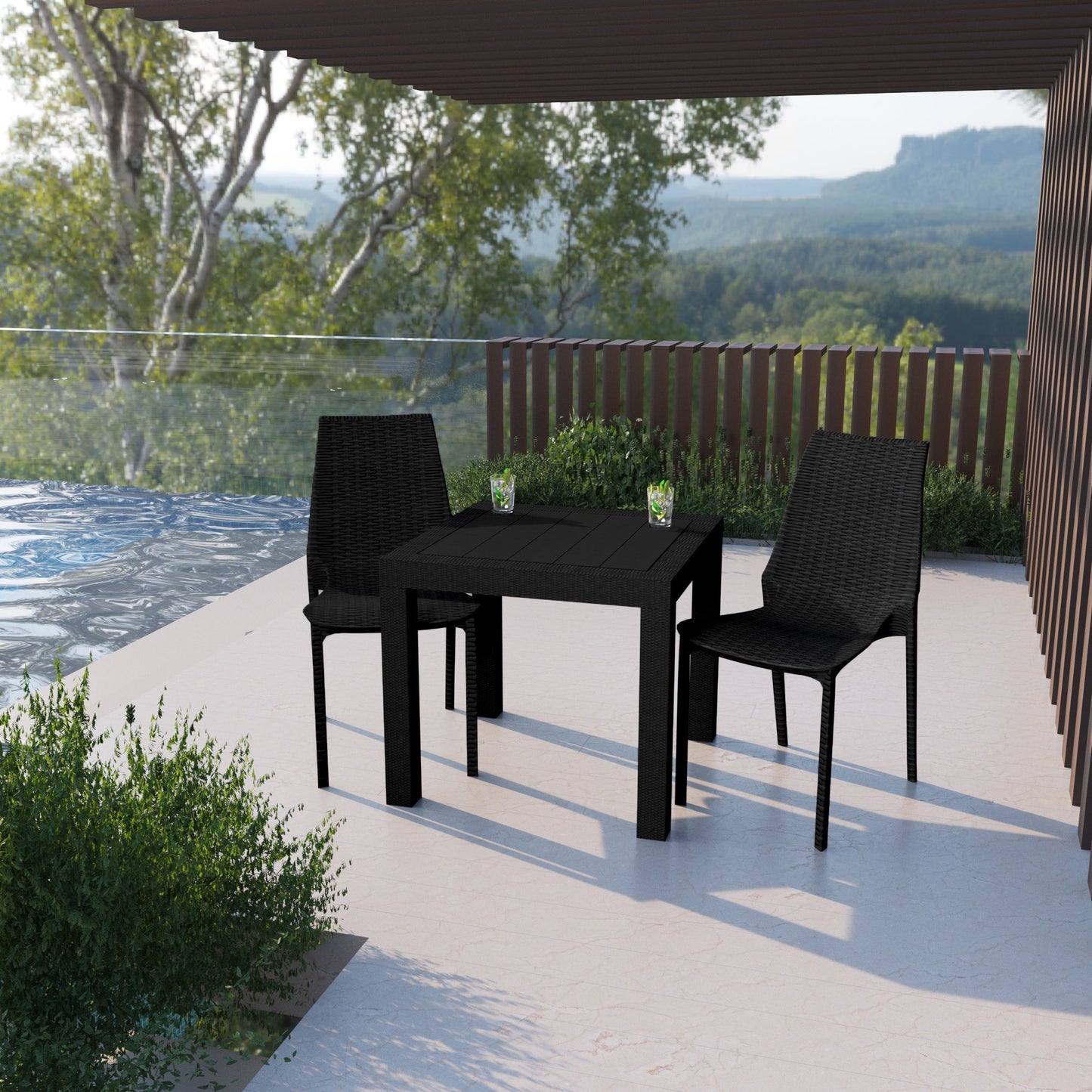 Anders Outdoor Patio Plastic Dining Chair - Set of 4