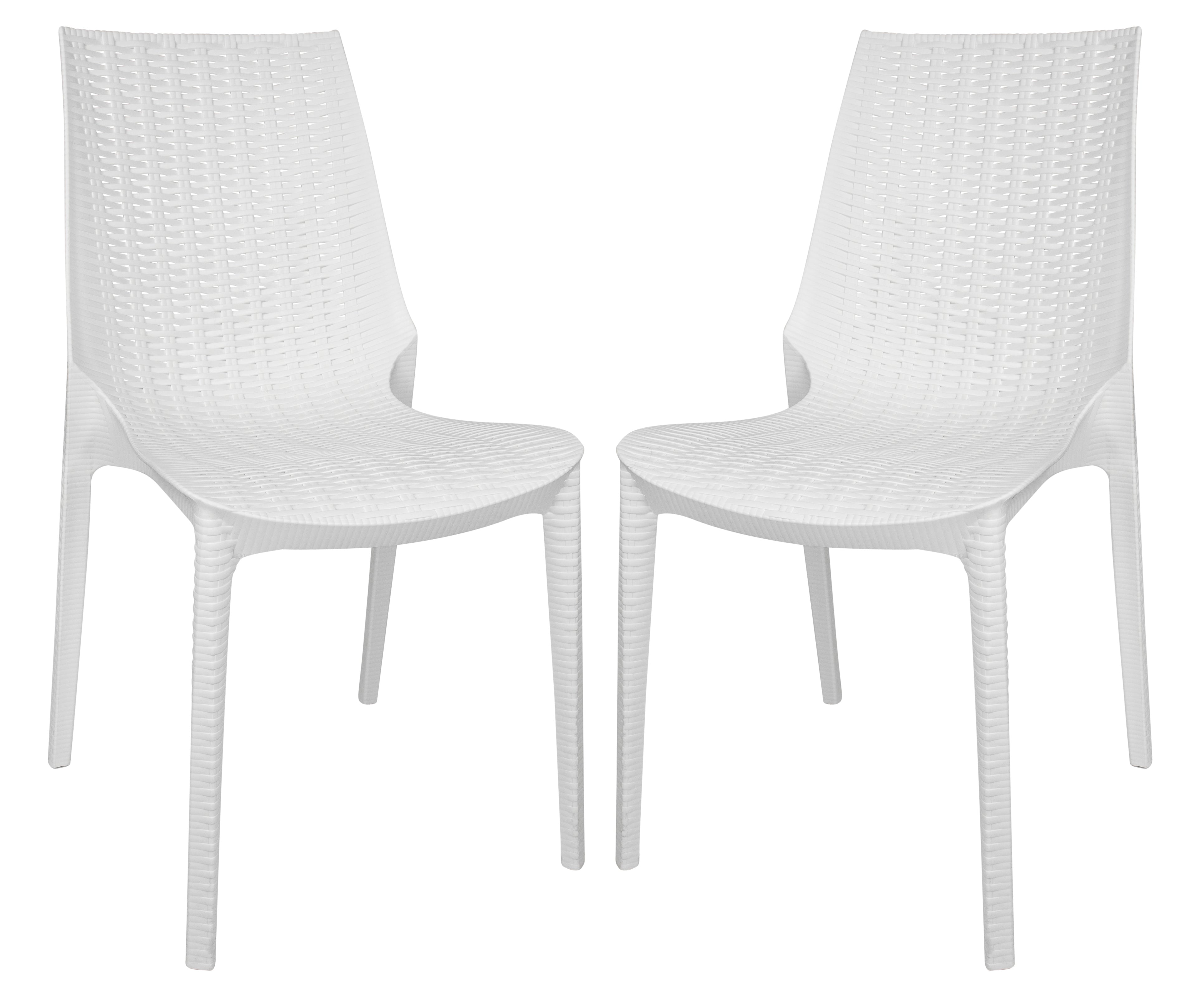 Anders Outdoor Patio Plastic Dining Chair - Set of 2