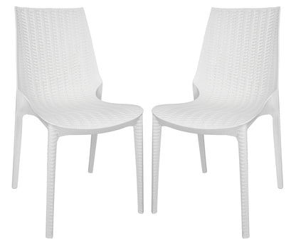 Anders Outdoor Patio Plastic Dining Chair - Set of 2