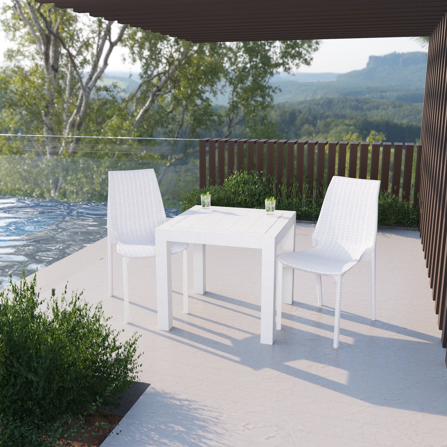 Anders Outdoor Patio Plastic Dining Chair - Set of 2