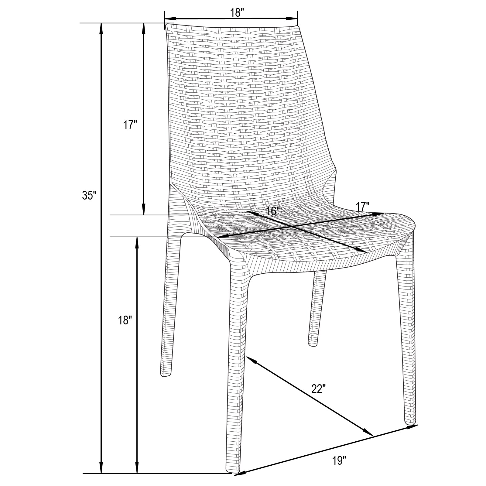 Anders Outdoor Patio Plastic Dining Chair