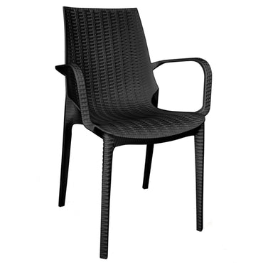 Anders Outdoor Patio Plastic Dining Arm Chair - Set of 4