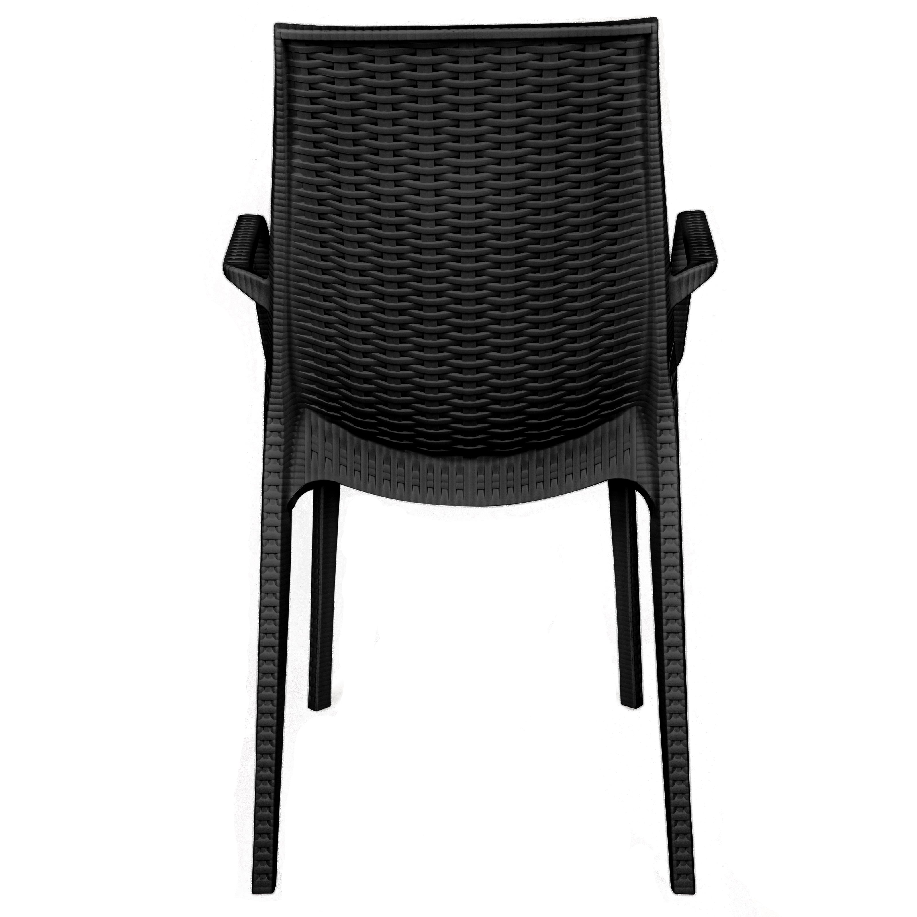 Anders Outdoor Patio Plastic Dining Arm Chair