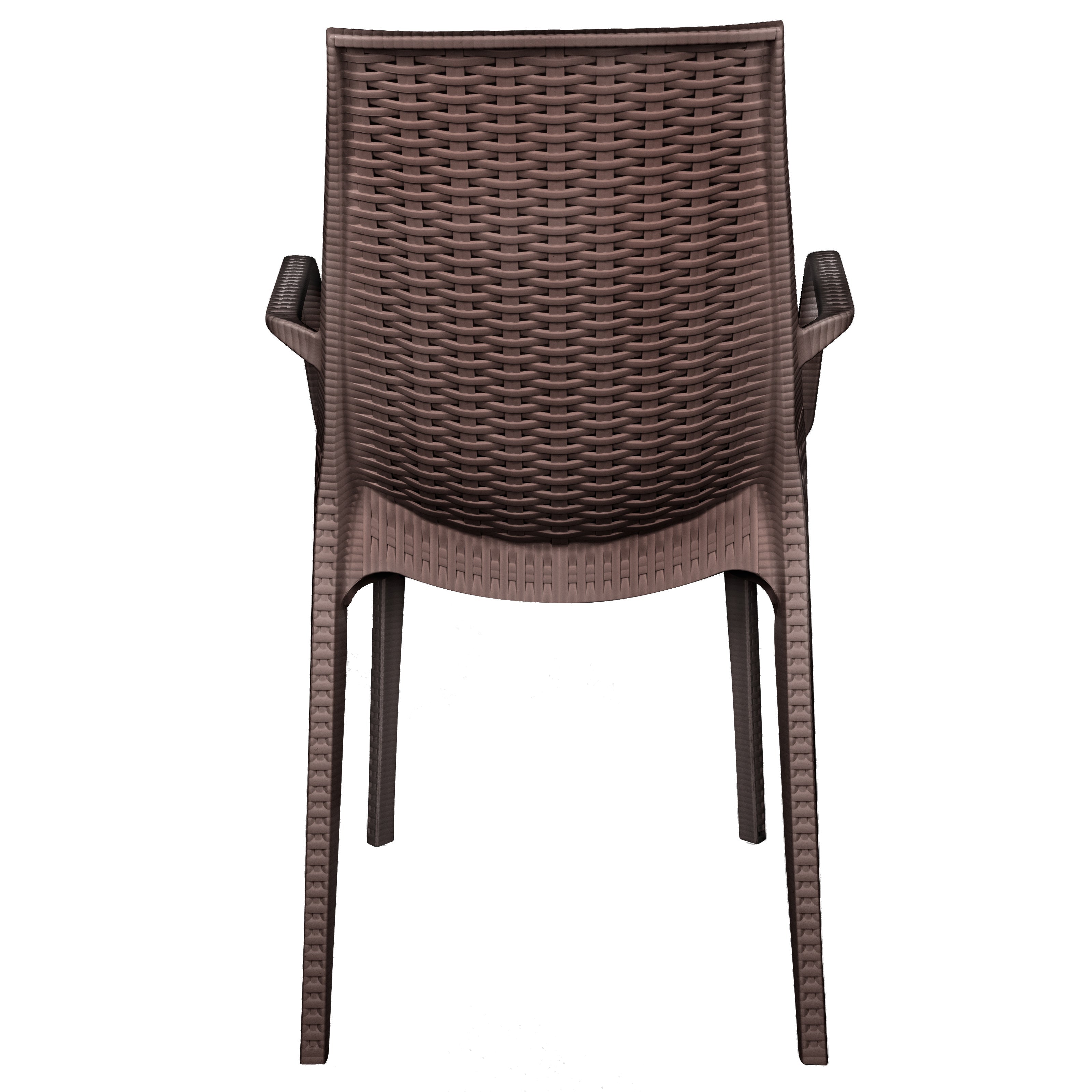 Anders Outdoor Patio Plastic Dining Arm Chair - Set of 2