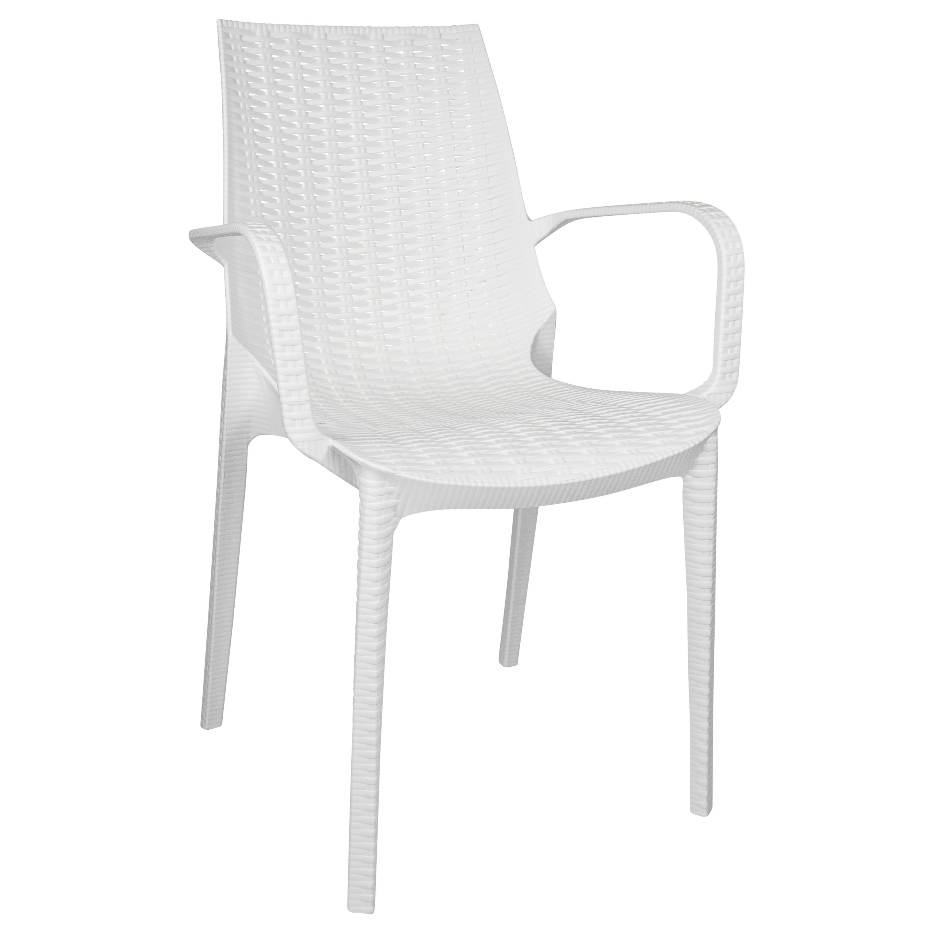 Anders Outdoor Patio Plastic Dining Arm Chair