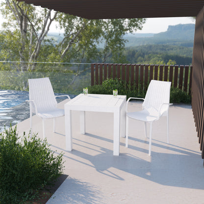 Anders Outdoor Patio Plastic Dining Arm Chair