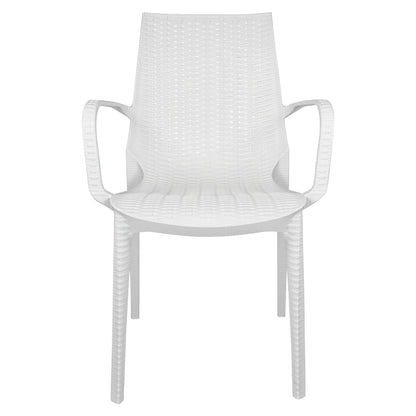 Anders Outdoor Patio Plastic Dining Arm Chair - Set of 4