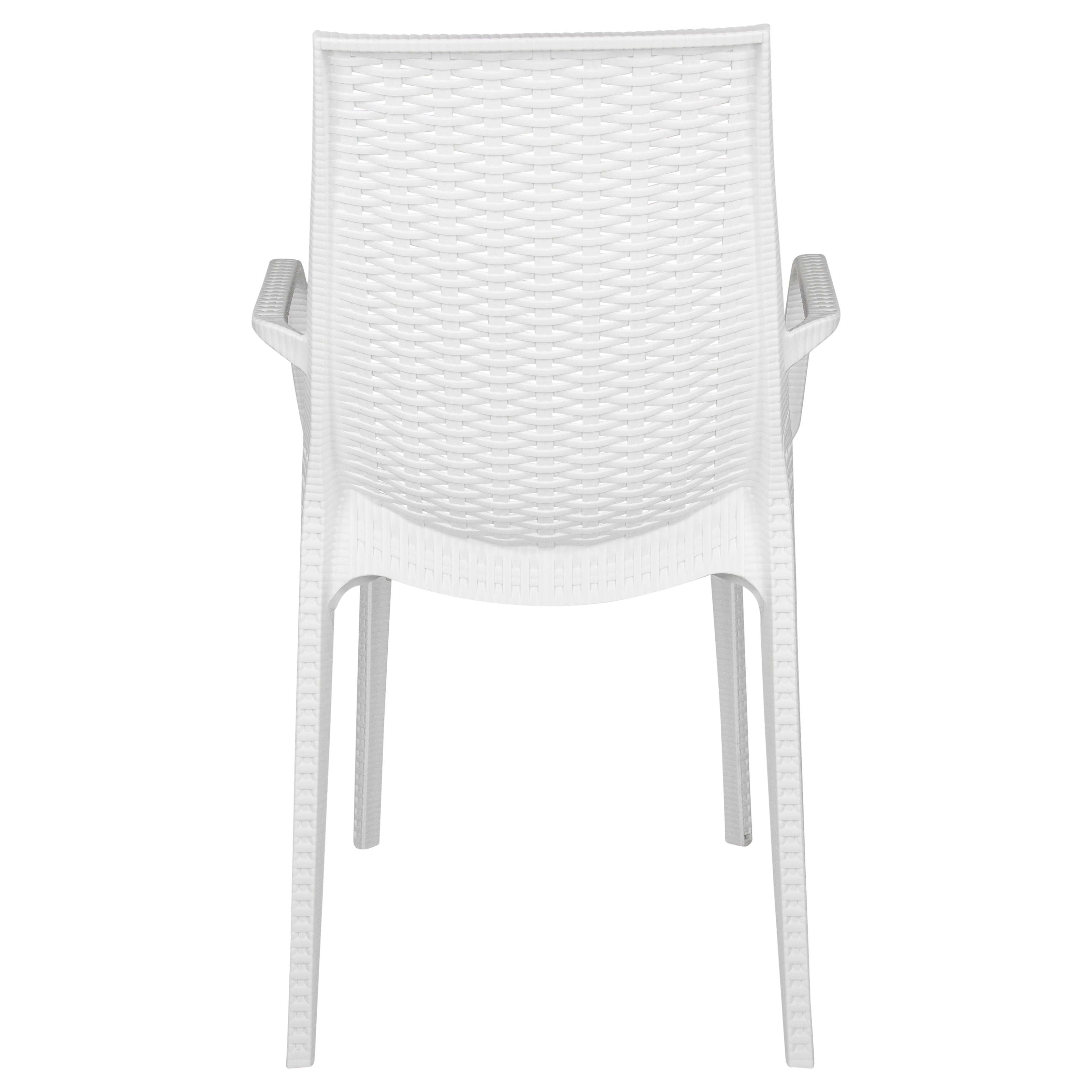 Anders Outdoor Patio Plastic Dining Arm Chair - Set of 4