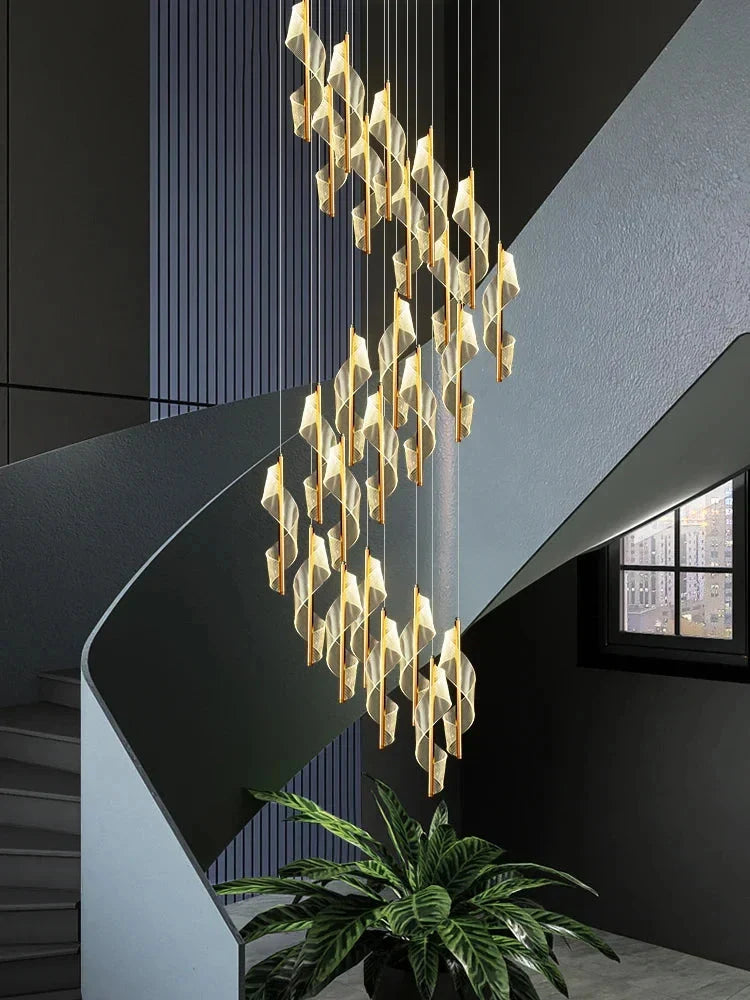 Kael Cascading Spiral Foyer Chandelier