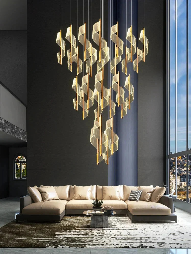 Kael Cascading Spiral Foyer Chandelier