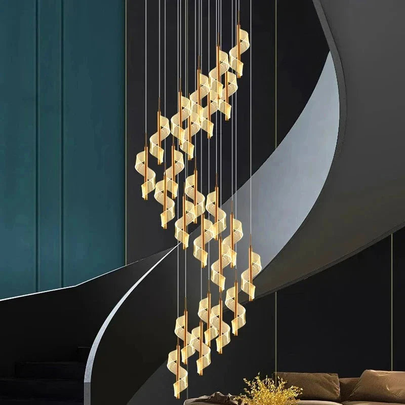 Kael Cascading Spiral Foyer Chandelier