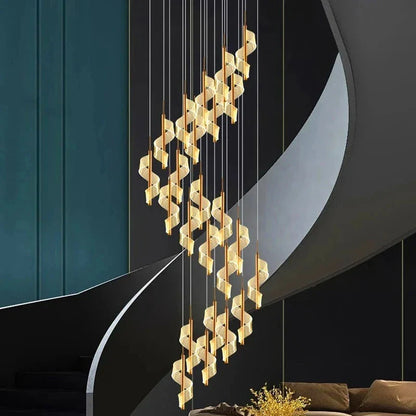 Kael Cascading Spiral Foyer Chandelier