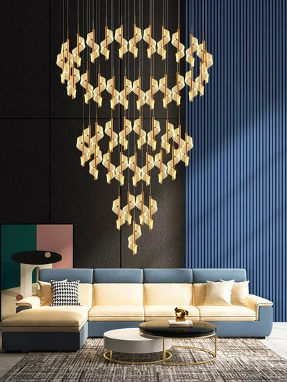 Kael Cascading Spiral Foyer Chandelier