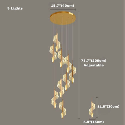 Kael Cascading Spiral Foyer Chandelier