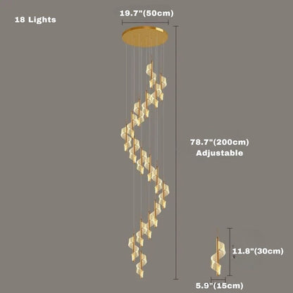 Kael Cascading Spiral Foyer Chandelier