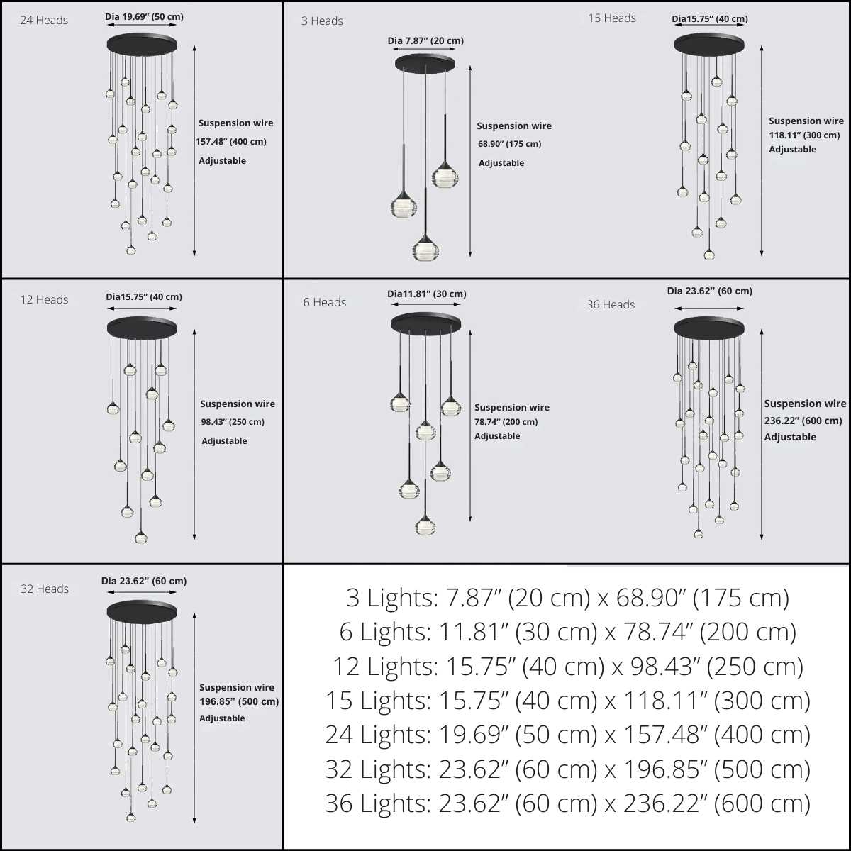 Kely Drop Stairwell Pendant Light