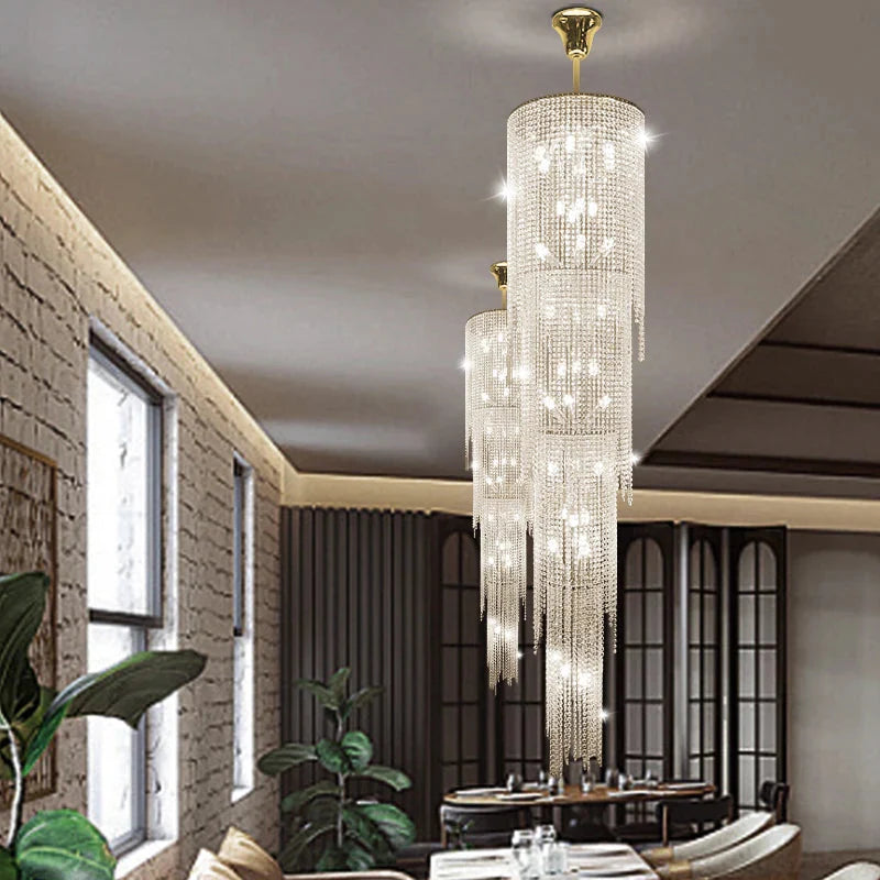 Kyra Real Crystal Staircase Chandelier