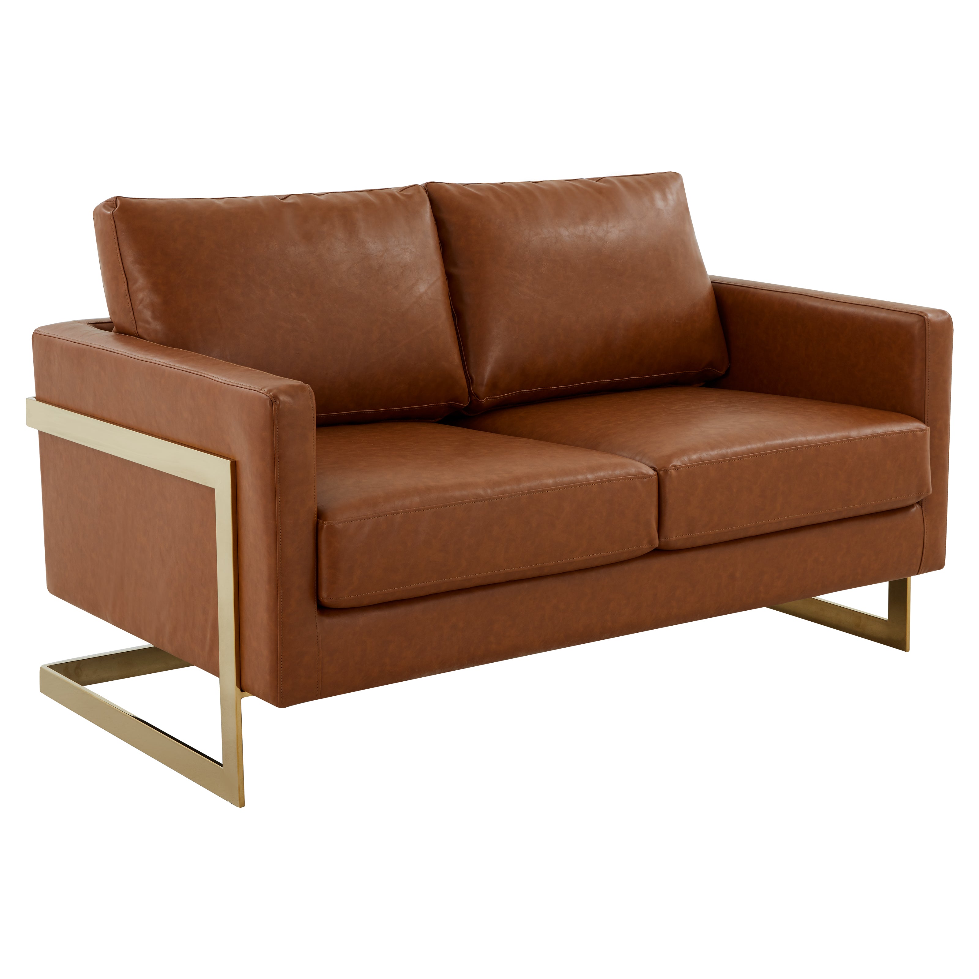 Elton Mid-Century Leather Loveseat