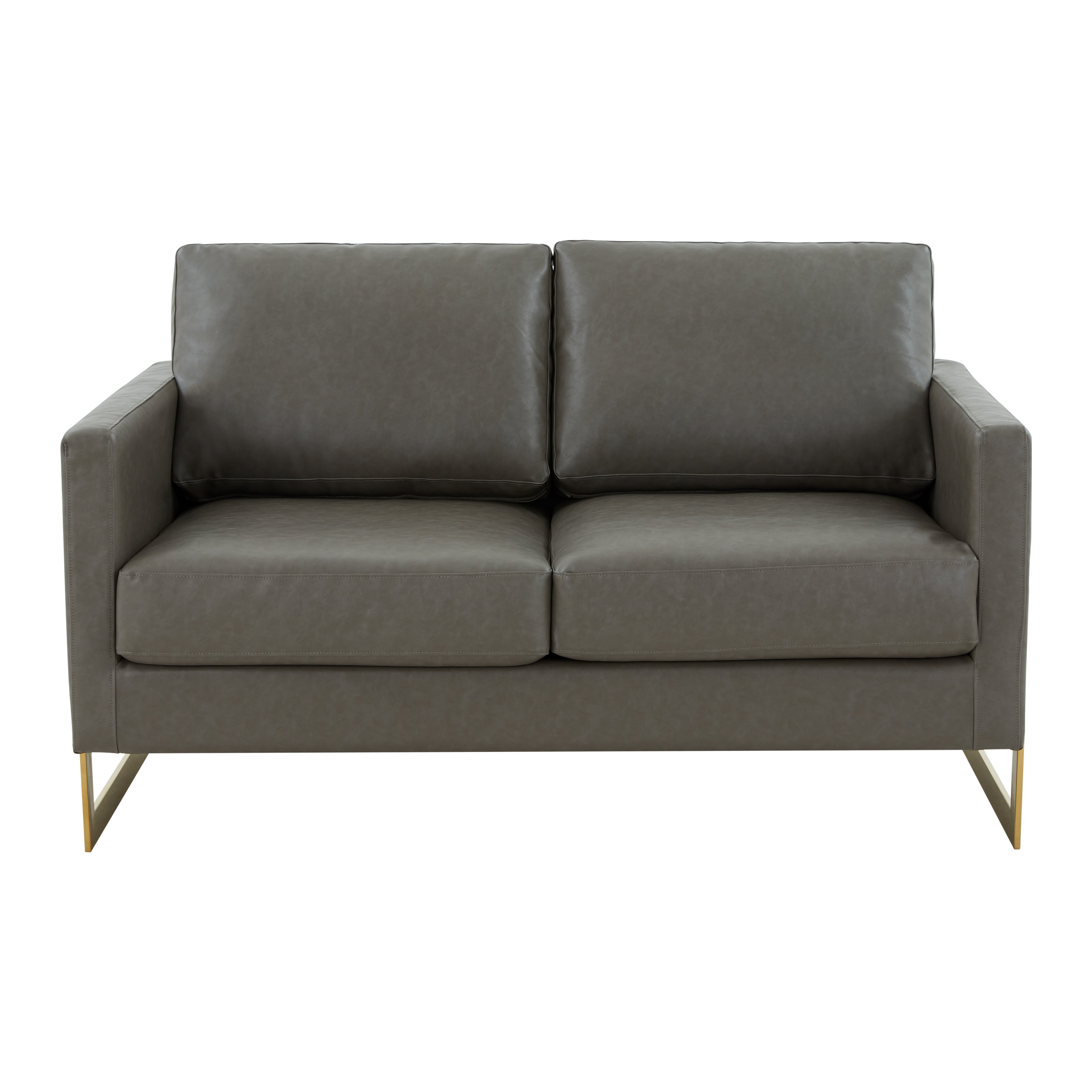 Elton Mid-Century Leather Loveseat