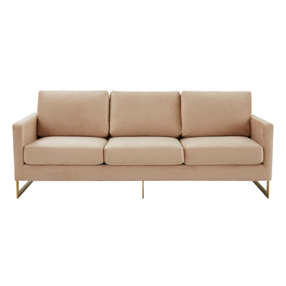 Elton Mid-Century Velvet Sofa - Gold Frame