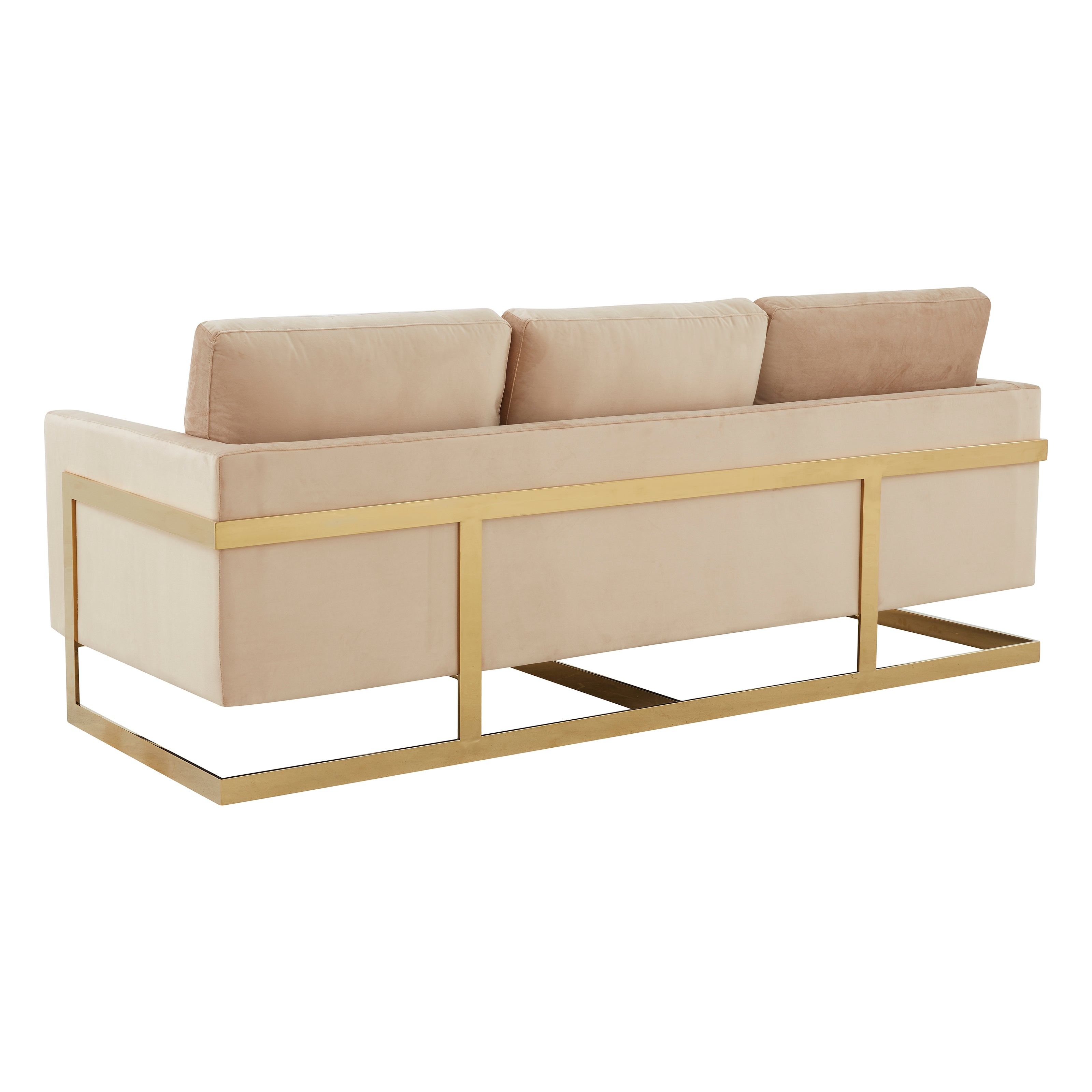 Elton Mid-Century Velvet Sofa - Gold Frame