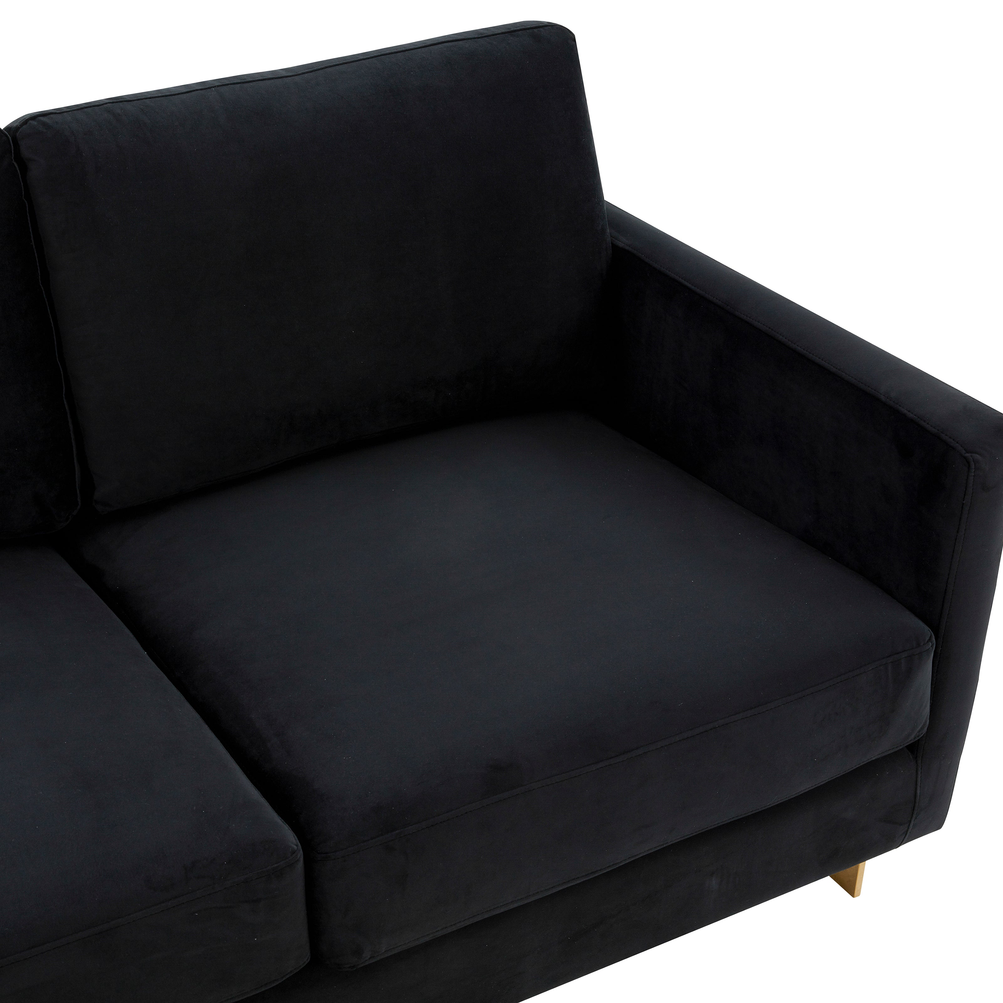 Elton Mid-Century Velvet Sofa - Gold Frame