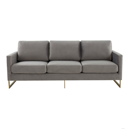 Elton Mid-Century Velvet Sofa - Gold Frame