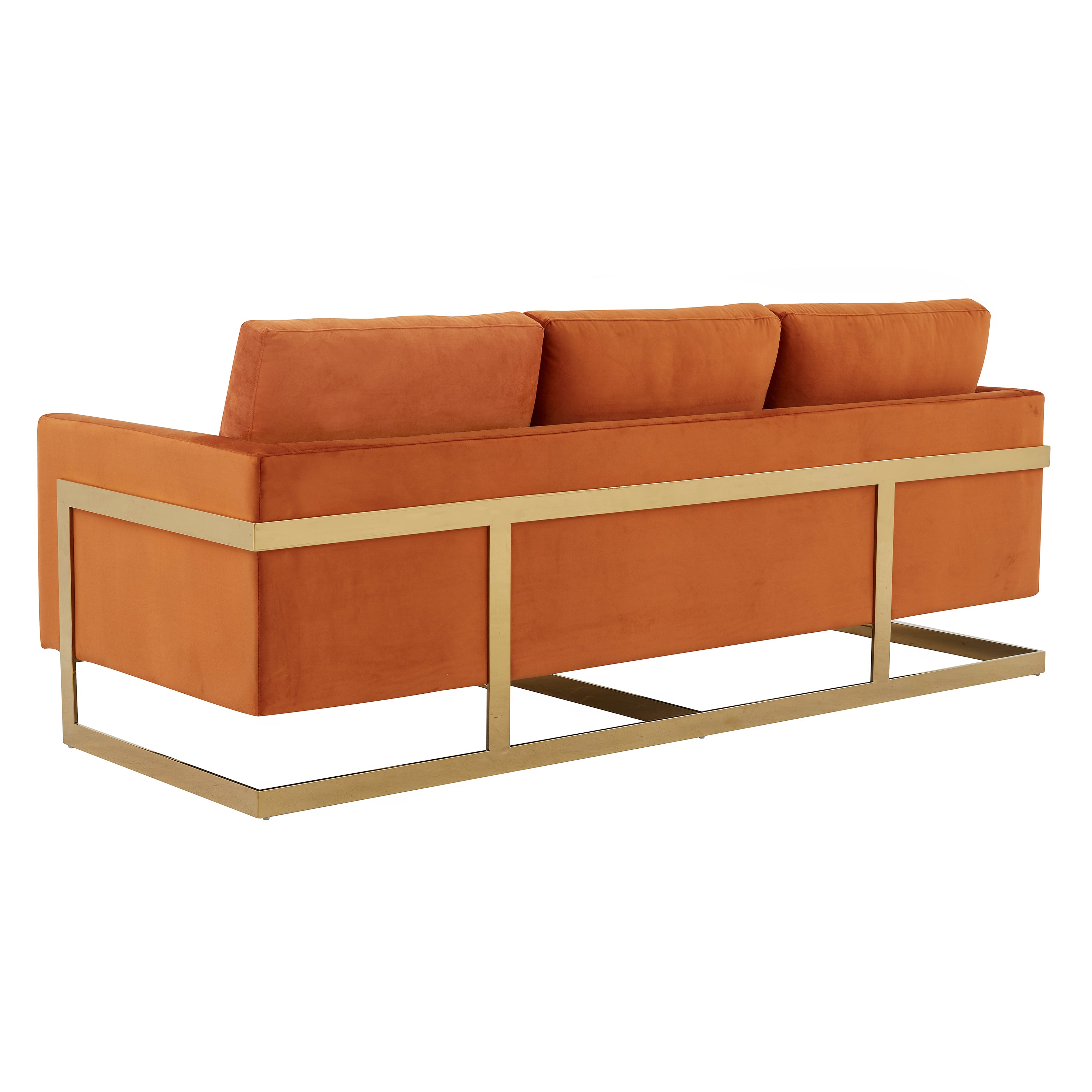 Elton Mid-Century Velvet Sofa - Gold Frame