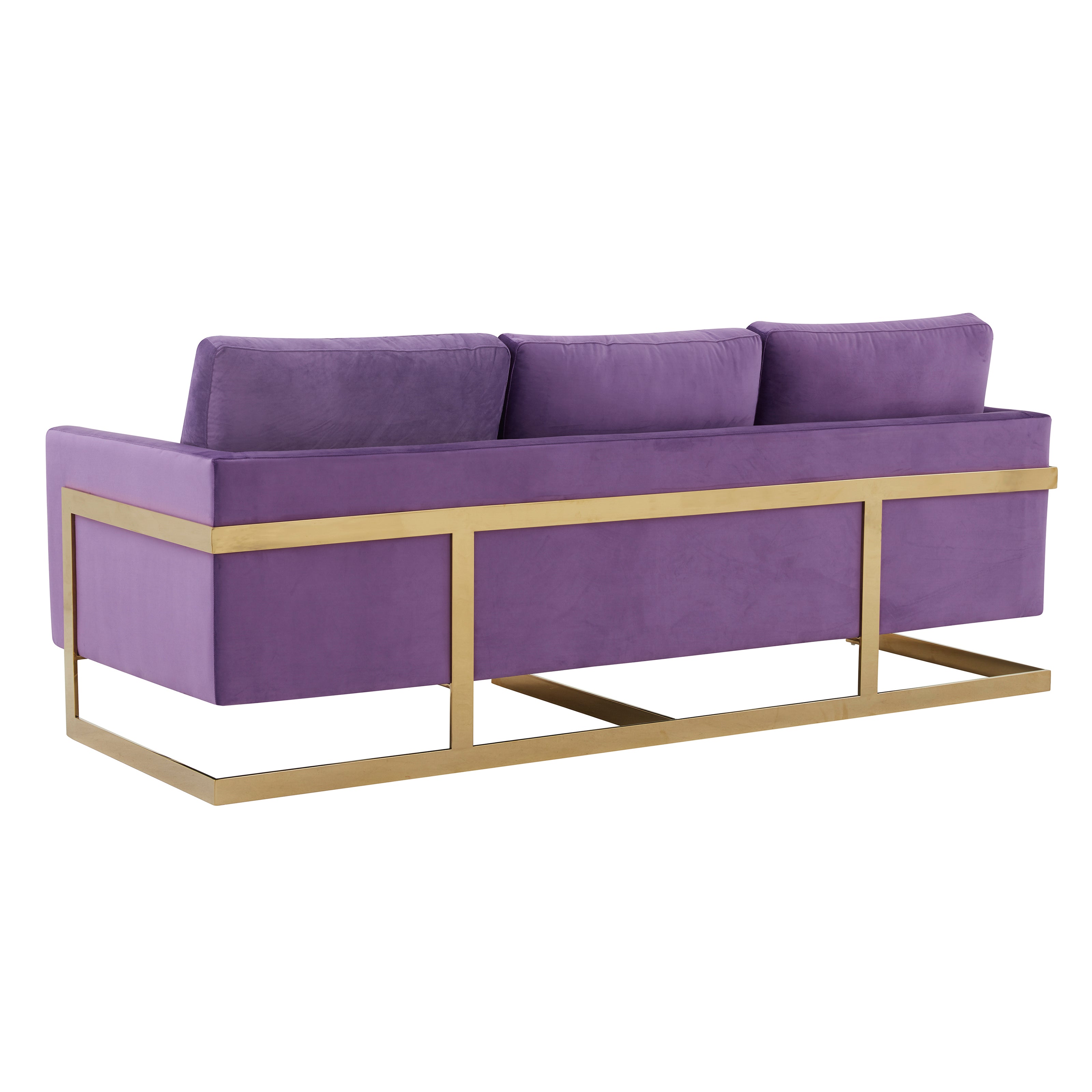 Elton Mid-Century Velvet Sofa - Gold Frame