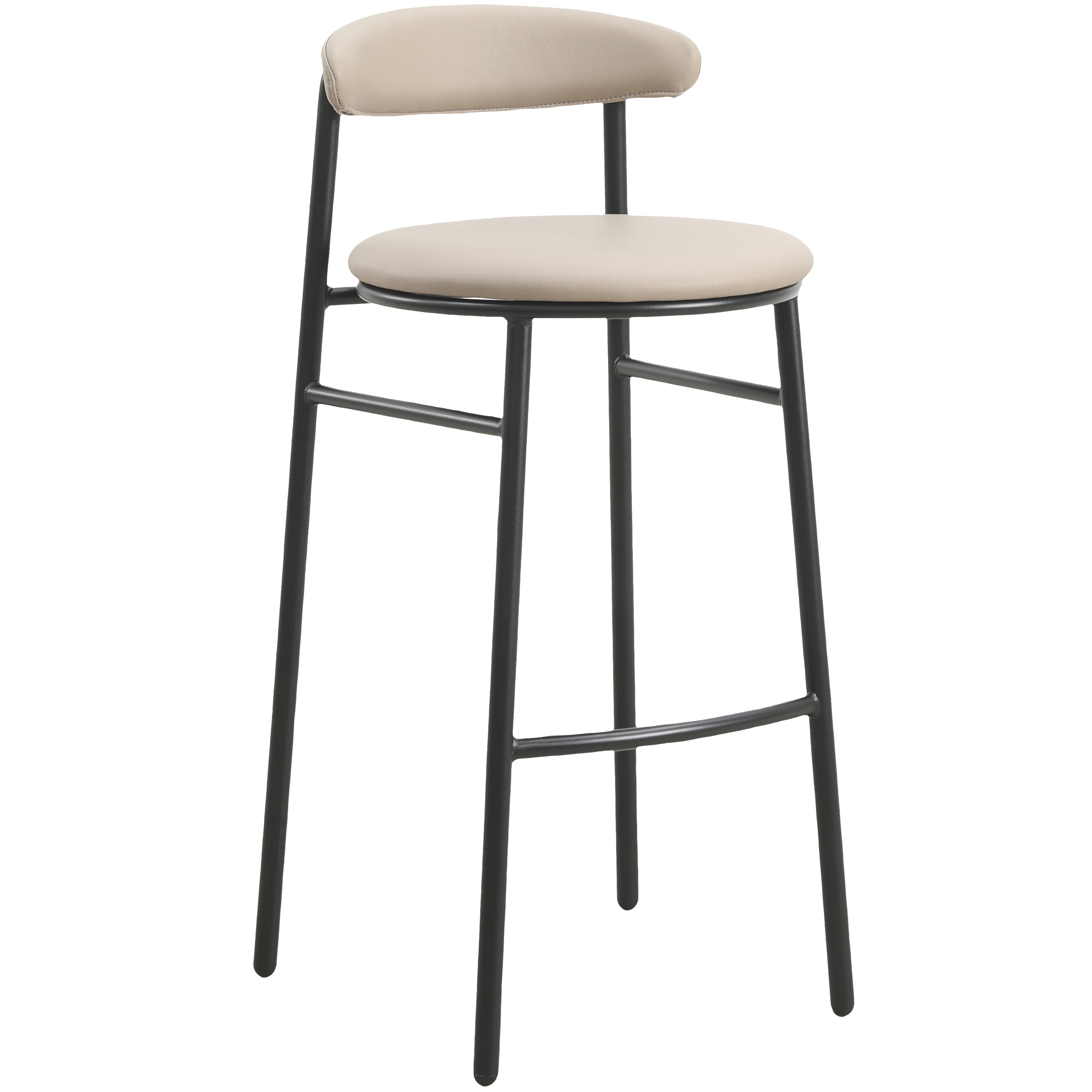 Lume Collection Modern Bar Stool in Dark Taupe