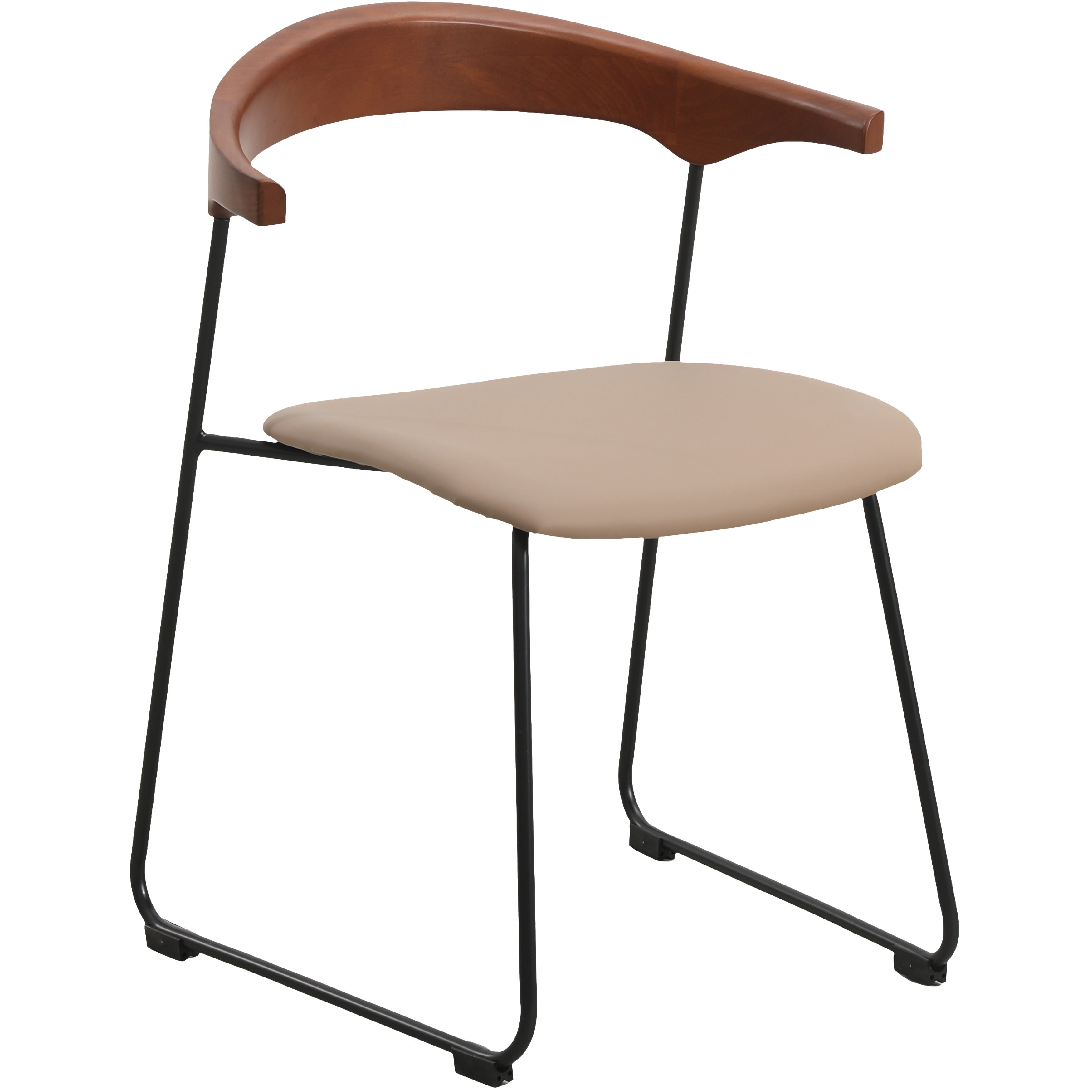 Lyra Collection Modern Chair in Dark Wood back and Taupe Seat