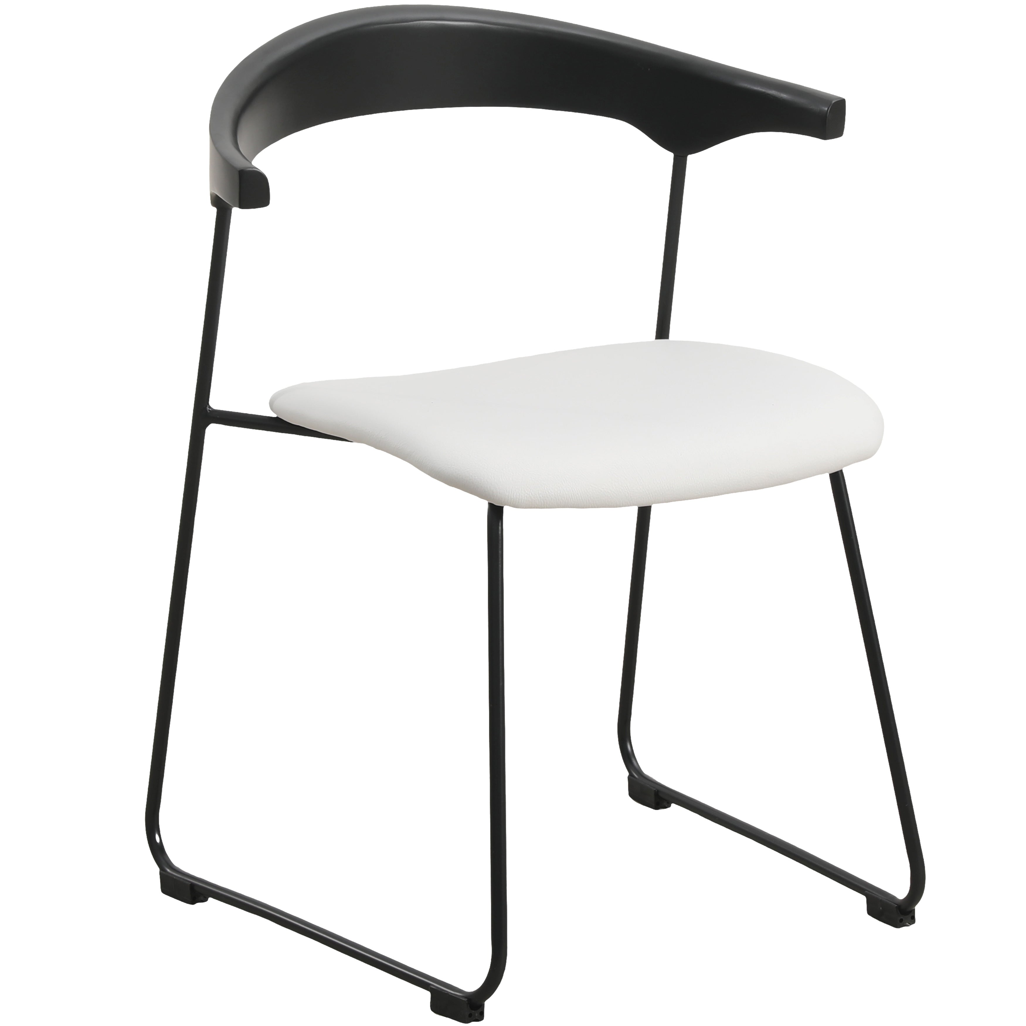 Lyra Collection Modern Chair in Black back and White Seat