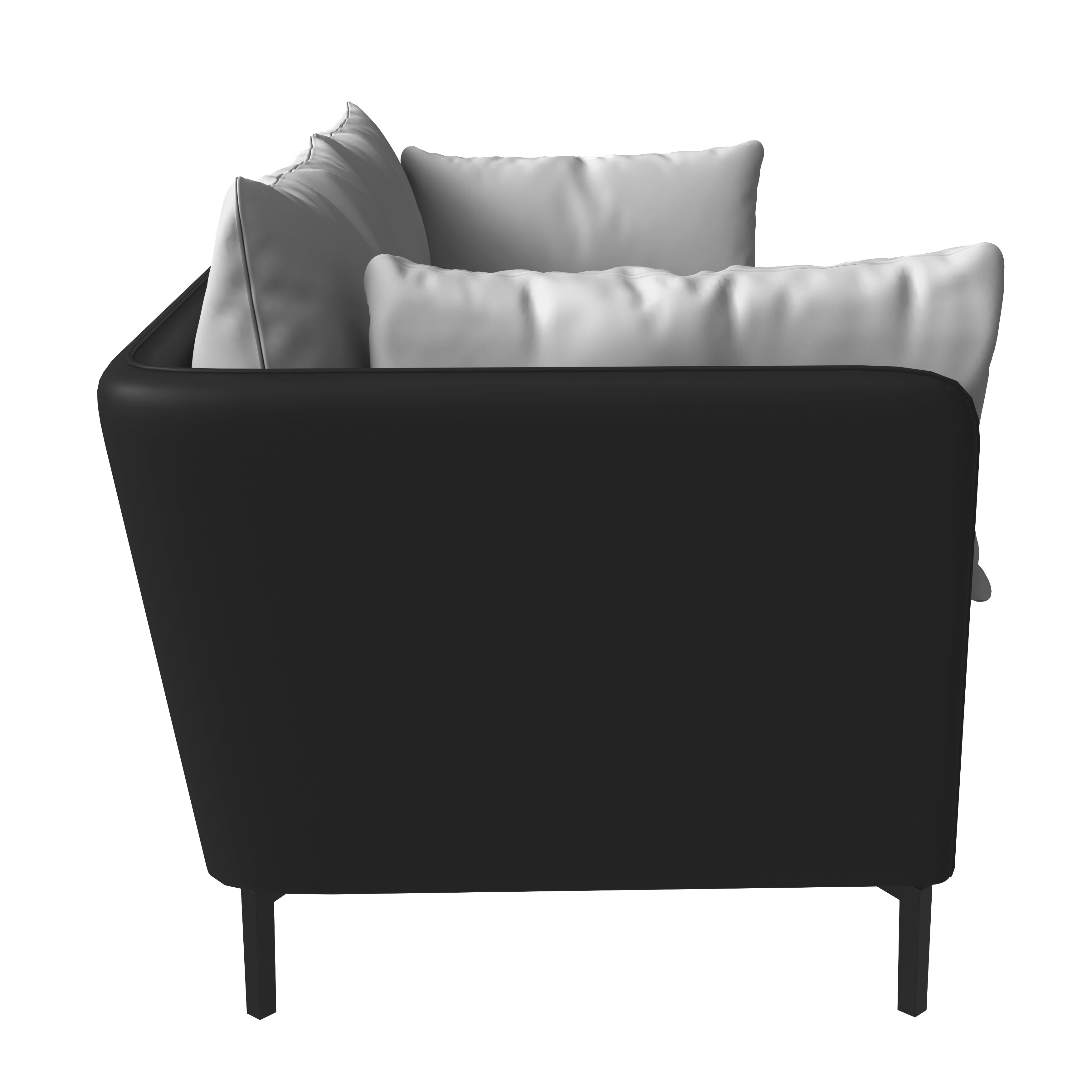 Luxify Collection Three Seater Sofa in Black/Grey