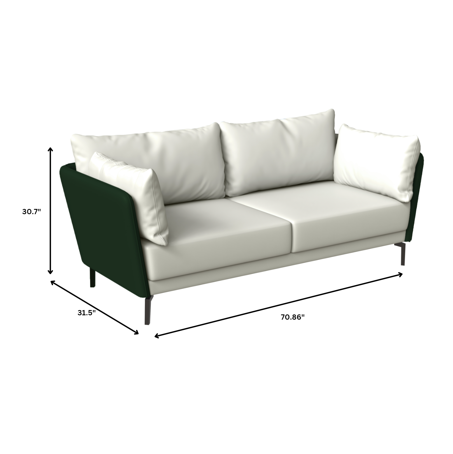 Luxify Collection Three Seater Sofa in Green