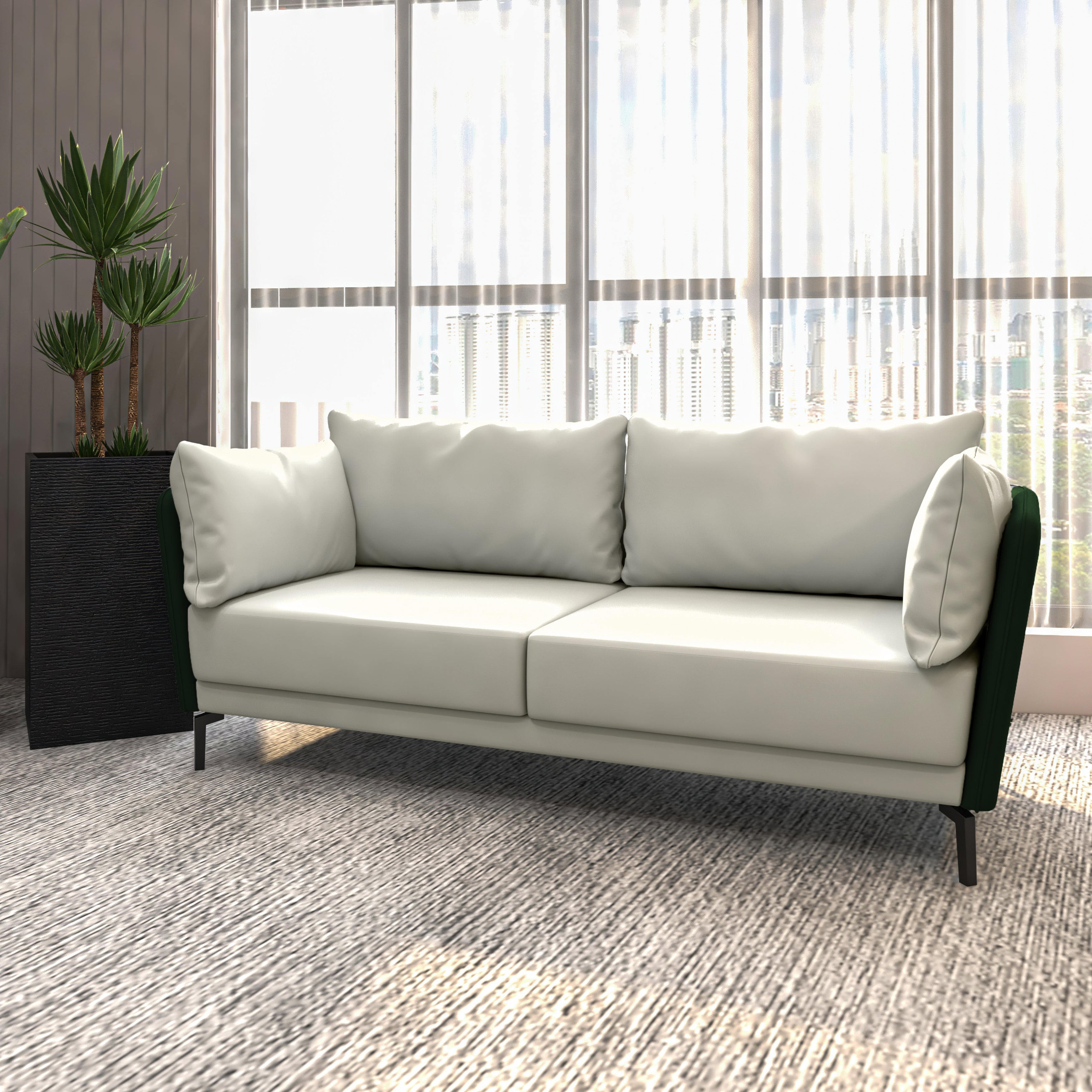 Luxify Collection Three Seater Sofa in Green